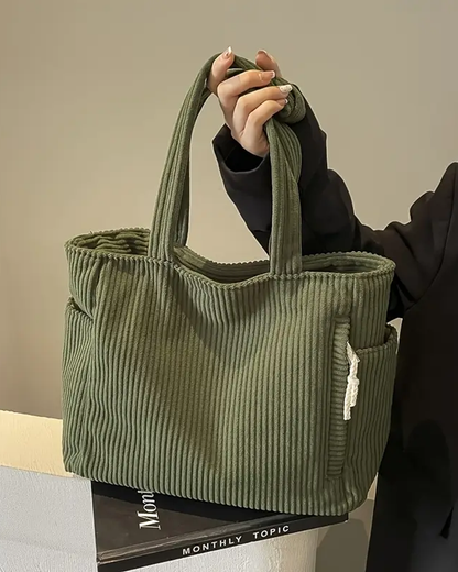 Tilda – Ribbet shopper med snordetaljer