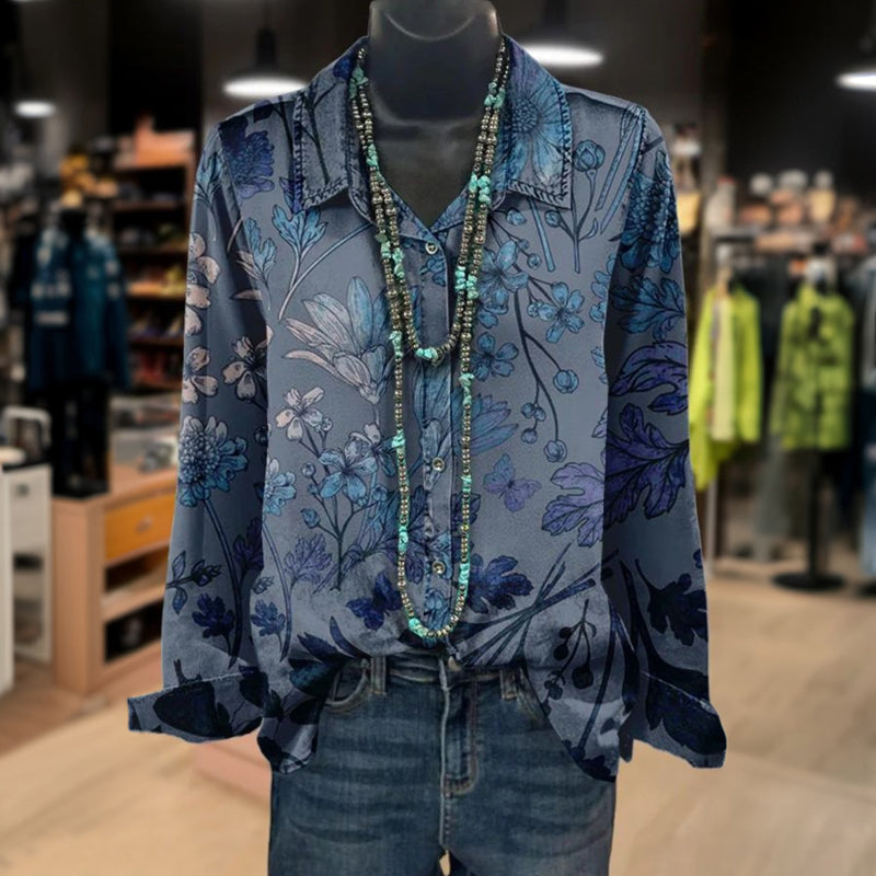 Afslappet Bluse Med Blomsterprint