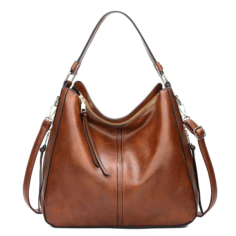 DIDABEAR™ Vintage Stor Kapacitets Læder Hobo Taske